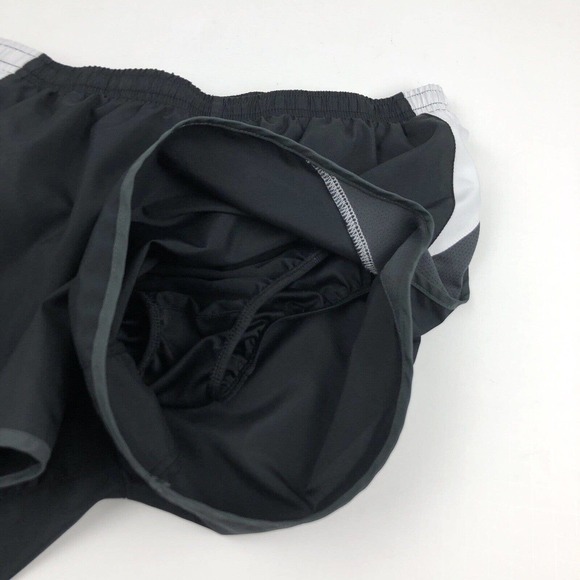 Nike DRI-FIT 3" Womens Running Shorts Size Small Lined Black White Gray - Picture 6 of 12